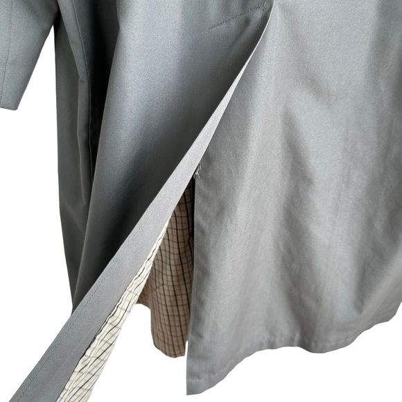 Oversized Vintage London Fog Boyfriend Trench Coat Jacket Grey Neutral - Picture 11 of 13